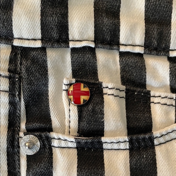 Hudson Jeans Black and White Striped Skinny Jeans - Picture 8 of 9